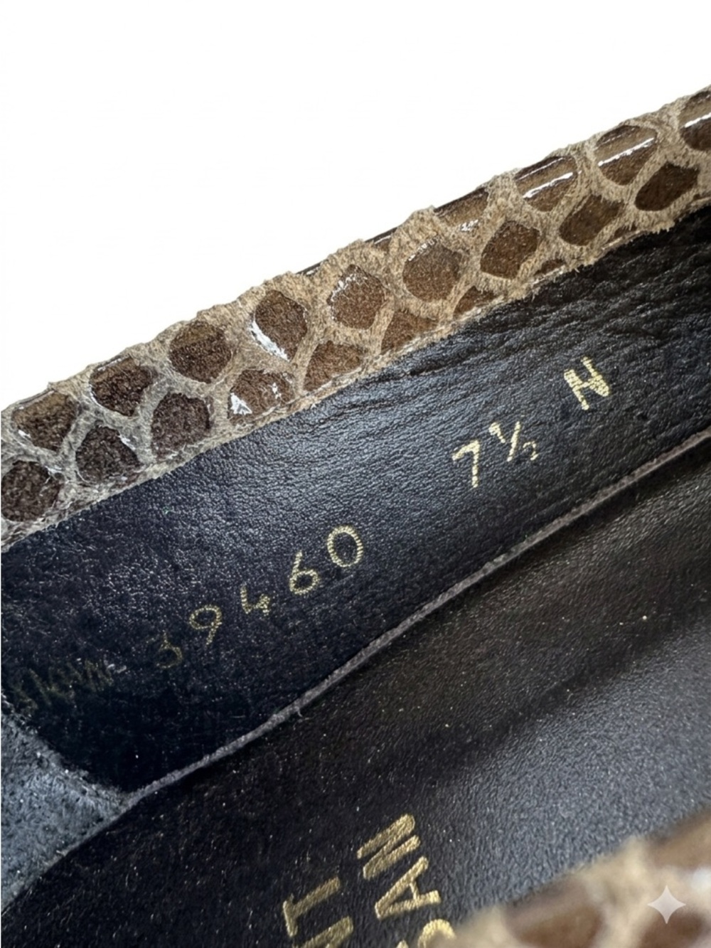 STUART WEITZMAN Snakeskin Embossed Leather Loafers Block Heel Buckle 7.5 - Picture 8 of 8
